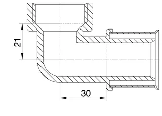 comfort-press-Metall-Übergangswinkel A20 90 Grad 25mm x DN 25 (1") IG – Bild 2
