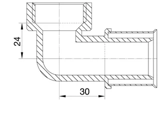 comfort-press-Metall-Übergangswinkel A20 90 Grad 32mm x DN 25 (1") IG – Bild 2