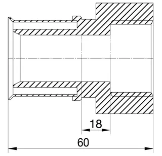 comfort-press-Metall-Übergang A20 25mm x DN 20 (3/4") IG – Bild 2
