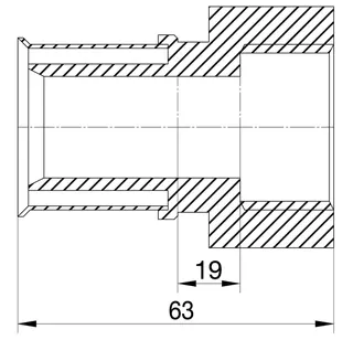comfort-press-Metall-Übergang A20 32mm x DN 25 (1") IG – Bild 2