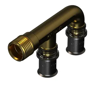 comfort-press-Metall-Doppelübergangs- winkel A20 90 Grad 16mm x DN15 (1/2") AG