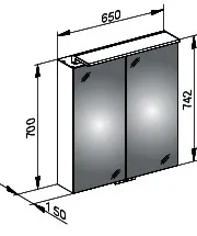 Keuco Spiegelschrank Royal L1 13602, m. Schubk., silber-eloxiert, 650x742x150 mm – Bild 2