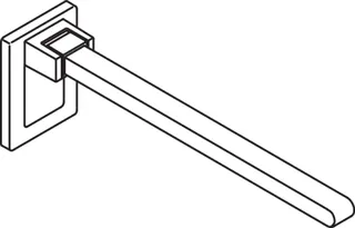 HEWI Stützklappgriff Mono, L:600mm, Vierkant B:40mm H:30mm, Edelstahl – Bild 4