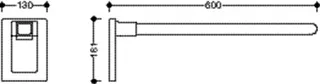 HEWI Stützklappgriff Mono, L:600mm, Vierkant B:40mm H:30mm, Edelstahl – Bild 5