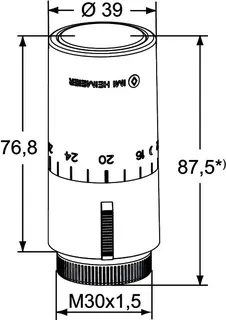 HEIMEIER Thermostat-Kopf Halo verchromt, Einstellskala 6-28 – Bild 4