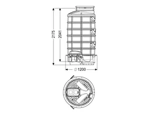 KESSEL-Rückstauschacht LW 1000 Zulauf DN 150, Auslauf DN 150, 2180 mm