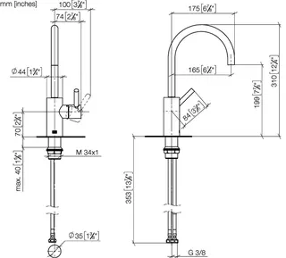 Dornbracht Waschtisch-Einhandbatterie ohne Ablaufgarnitur META 33565661 Chrom – Bild 3