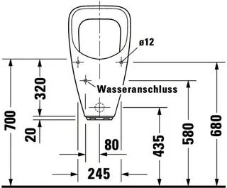 Duravit Design Classics Urinal Utronic Zul.v.h. f.Batterie, o.Fliege, weiß – Bild 5