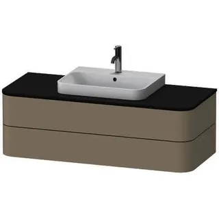DU WTU HappyD2+ wandh.,408x1300x550mm 2Schubkästen, taupe seidenmatt f.ASB