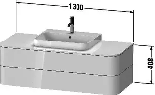 Duravit WTU HappyD2+ wandh.,408x1300x550mm 2Schubkästen, leinen f.ASB – Bild 3