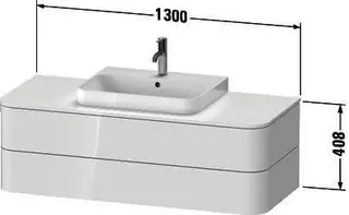 Duravit WTU HappyD2+ wandh.,408x1300x550mm 2Schubkästen, taupe seidenmatt f.ASB – Bild 3