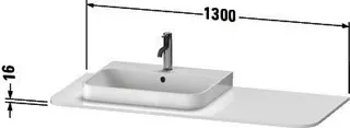 Duravit Konsole m.1Aus.HappyD2+,16x1300x550mm Beckenposition m., graphit supermatt – Bild 3