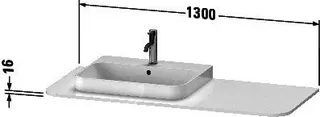 Duravit Konsole m.1Aus.HappyD2+,16x1300x550mm Beckenposition m., graphit supermatt – Bild 2