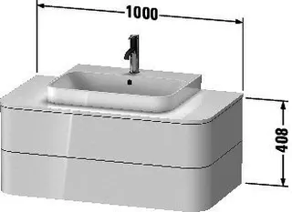 Duravit WTU HappyD2+ wandh.,408x1000x550mm 2Schubkästen, leinen f.ASB – Bild 3