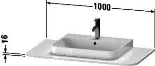 Duravit Happy D.2+ Konsole, mit Ausschnitt, 16x1000x550mm, graphit supermatt – Bild 3