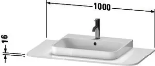 Duravit Happy D.2+ Konsole, mit Ausschnitt, 16x1000x550mm, graphit supermatt – Bild 4