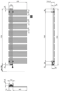 sanibel Designbadheizkörper S5-ER A20 Elektro BH 1761mm BL 578mm Farbkat. 2 – Bild 3