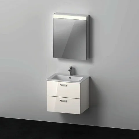 Duravit XBase Möbel-Set 630x490mm, Waschtisch,WTU m. Schubk.2, SPS Türan.R.,Weiß glänz.