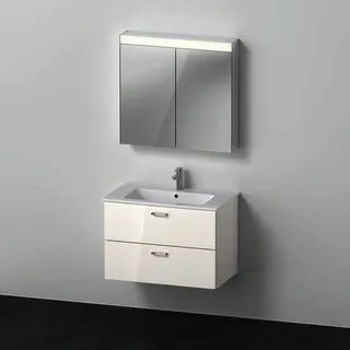 Duravit XBase Möbel-Set 830x490mm, Waschtisch,WTU m. Schubk.2, Spiegelschr.,Weiß glänzend – Bild 2