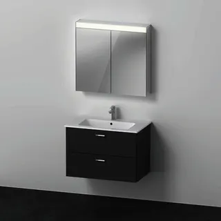 Duravit XBase Möbel-Set 830x490mm, Waschtisch,WTU m. Schubk.2, Spiegelschr., Graphit Matt – Bild 3