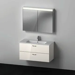 Duravit XBase Möbel-Set 1030x490mm, Waschtisch,WTU m. Schubk.2, Spiegelschr.,Weiß glänzend – Bild 3