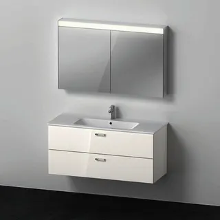 Duravit XBase Möbel-Set 1230x490mm, Waschtisch,WTU m. Schubk.2, Spiegelschr.,Weiß glänzend – Bild 3