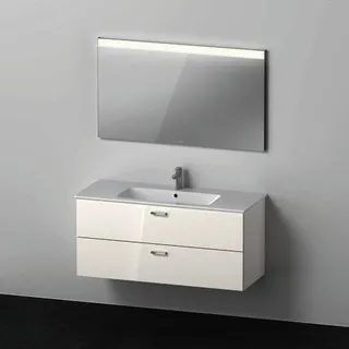Duravit XBase Möbel-Set 1230x490mm, Waschtisch,WTU m. Schubk.2, Spiegel, Weiß glänzend – Bild 4
