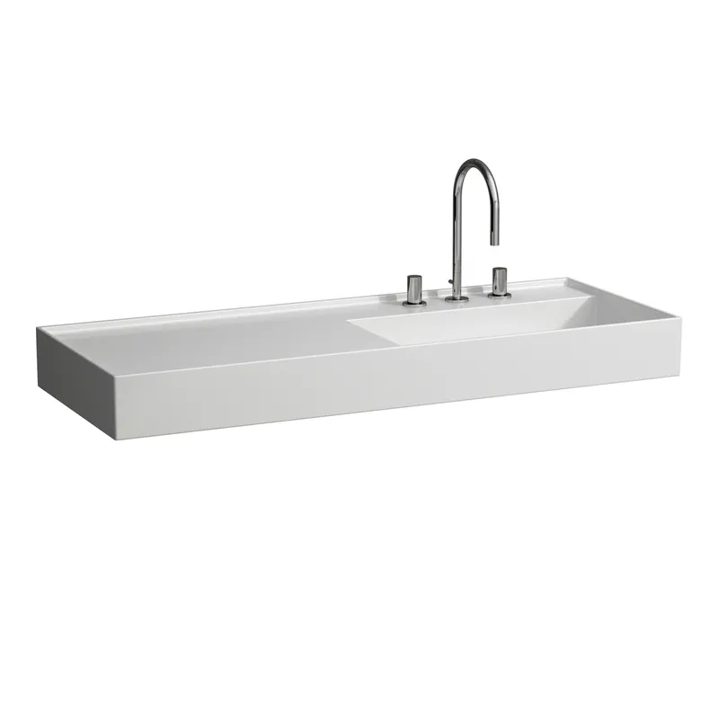 Waschtisch K-LAUFEN 460x1200x150 3 Hlo.Ül. versteckter Abl. Ablg. links we