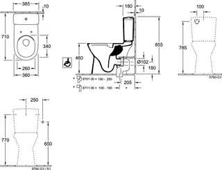 Villeroy & Boch T-WC f. Komb ViCare 360x680x460mm ov bodenst Abg waagr DF weAlpinc+ – Bild 5