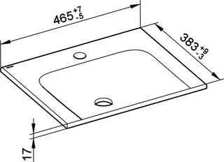 Keuco Keramik-Waschtisch X-Line 33130, mit 1 Loch Bohrung, weiß – Bild 2