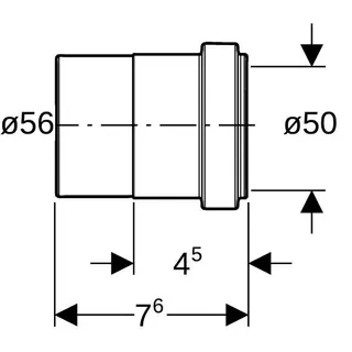 Geberit Silent-db20 Anschlusssteckmuffe reduziert d56/di50 L7,6 – Bild 4