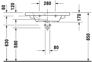 Duravit Möbelwaschtisch DuraStyle 785 mm mit ÜL, mit HLB, 1 HL, weiß – Bild 5