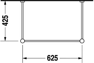 Duravit Metallkonsole Vero für 045470, höhenverstellbar, chrom – Bild 2
