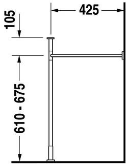 Duravit Metallkonsole Vero für 045470, höhenverstellbar, chrom – Bild 4