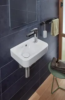 Villeroy & Boch HWB Compact O.novo 360x250mm Eckig BP links 1HL. m. ÜL. Weiß Alpin – Bild 2