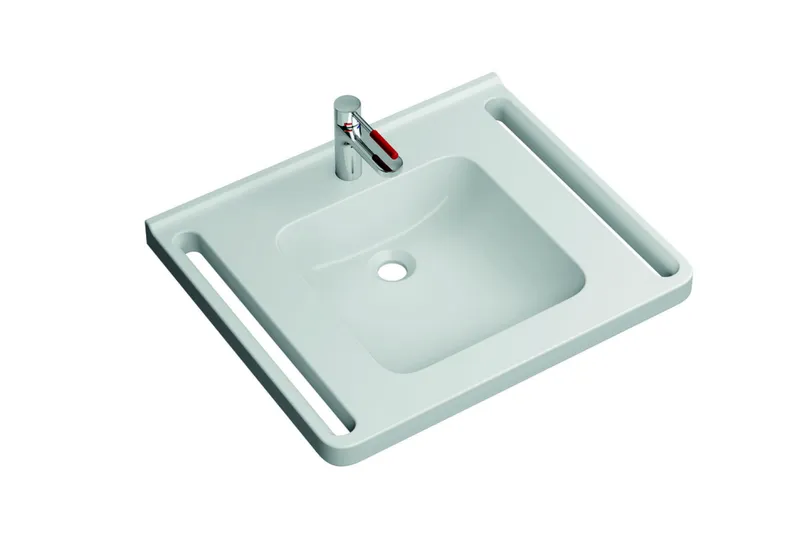 HEWI Produktset Waschtisch u. Armatur, 950.11.161 u. AQ1.12M10240 anthrazitgrau