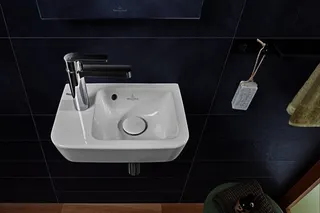 Villeroy & Boch HWB Compact O.novo 360x250mm Eckig BP rechts 1HL. m. ÜL. Weiß Alpin – Bild 2