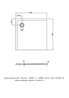 Hoesch Duschwanne Muna 1000x1000x30 ohne Antirutsch, Material Solique, Weiß – Bild 2