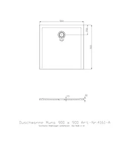 Hoesch Duschwanne Muna S 900x900x30 ohne Antirutsch, Material Solique, Weiß – Bild 2