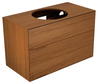 Keuco WUB Edition Lignatur 33371 f. Vari.-Waschtisch 2 Ausz. Nussb./Ker. Bslt