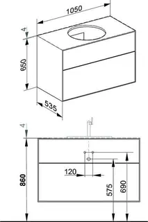 Keuco WUB Edition Lignatur 33371 f. Vari.-Waschtisch 2 Ausz. Eiche wi. – Bild 2
