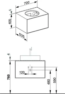 Keuco WUB Edition Lignatur 33380 f. Ker.-Waschtisch 1 Frontausz.Nussb. – Bild 2