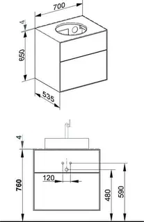 Keuco WUB Edition Lignatur 33380 f. Ker.-Waschtisch 2 Ausz. Eiche – Bild 2
