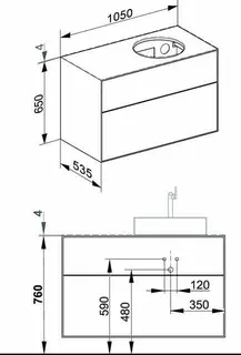 Keuco WUB Edition Lignatur 33381 f. Ker.-Waschtisch R. 2 Ausz. Eiche – Bild 2