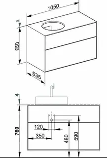 Keuco WUB Edition Lignatur 33381 f. Ker.-Waschtisch L. 2 Ausz. Eiche – Bild 2