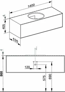 Keuco WUB Edition Lignatur 33372 f. Vari.-Waschtisch 1 Ausz. Eiche wi. – Bild 2