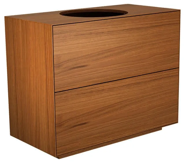 Keuco WUB Standm. Edition Lignatur 33371 f. Vari.-Waschtisch 2 Ausz. Nussb./Gl. ws sat