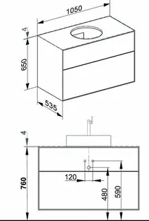 Keuco WUB Edition Lignatur 33381 f. Ker.-Waschtisch 2 Ausz. Eiche – Bild 2