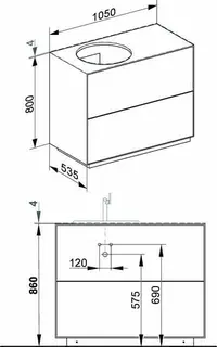 Keuco WUB Standm. Edition Lignatur 33371 Vari.-Waschtisch L. 2 Ausz. Eiche wi. – Bild 2