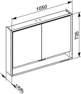 Keuco SPS Edition Lignatur 23308 DALI Wandvorbau, Eiche, 1050x735x165mm – Bild 2